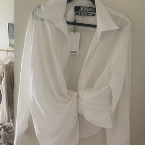 Jacquemus white linen top